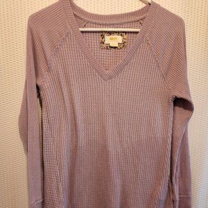 Maeve by Anthropology Waffle Weave Blouse Mauve in Color Size Small